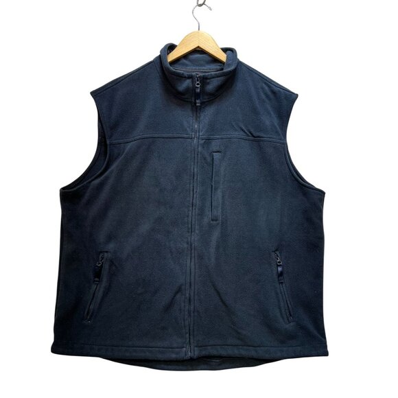 Duluth Trading Co. Mens Fleece Vest Jacket Size XL Navy Full Zip Mock Neck Cozy - Picture 1 of 10
